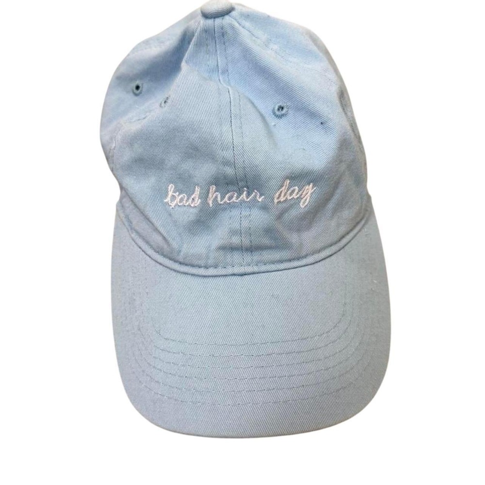 Bad Hair Day Light Blue Embroidered Cotton Dad Hat Adjustable Baseball Cap